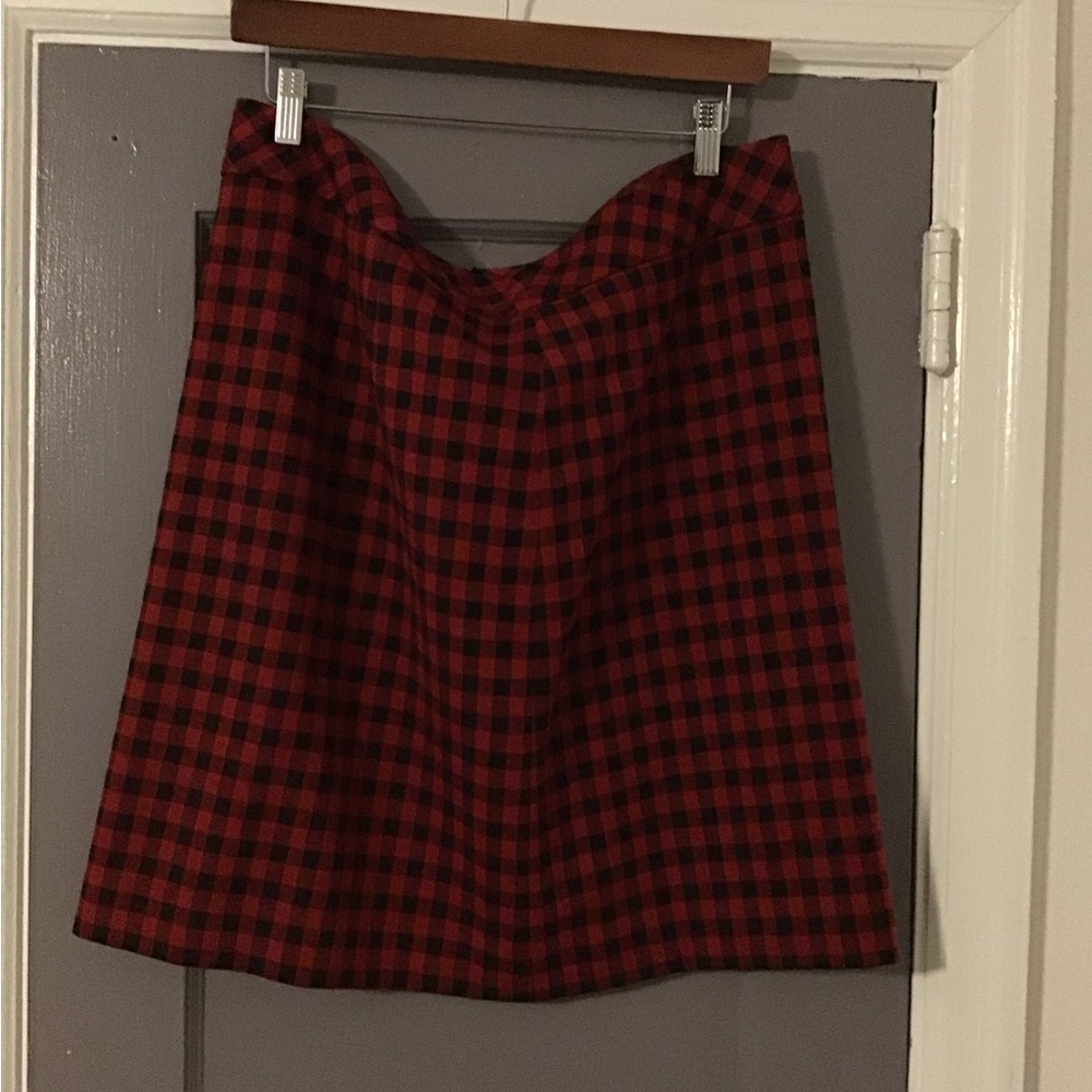 Talbots Red and Black Plaid Women's Skirt